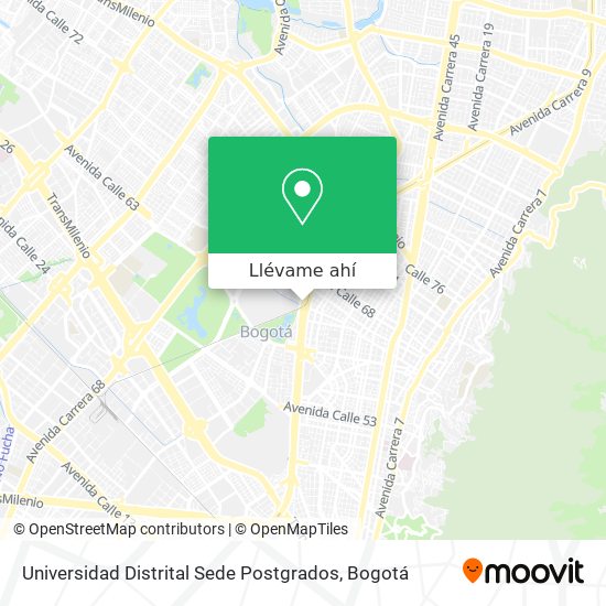 Mapa de Universidad Distrital Sede Postgrados