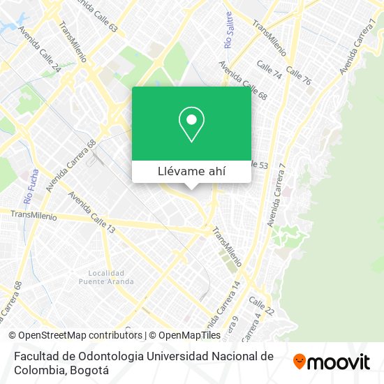 Mapa de Facultad de Odontologia Universidad Nacional de Colombia