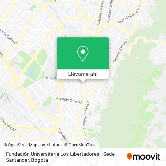 Mapa de Fundación Universitaria Los Libertadores - Sede Santander