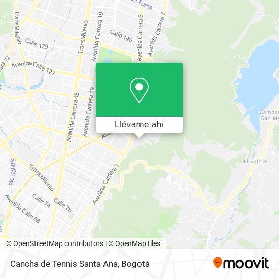 Mapa de Cancha de Tennis Santa Ana
