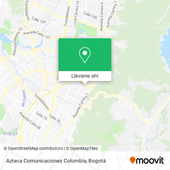 Mapa de Azteca Comunicaciones Colombia