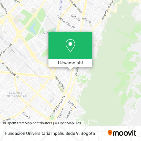 Mapa de Fundación Universitaria Inpahu Sede 9