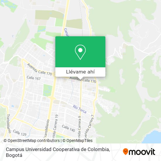 Mapa de Campus Universidad Cooperativa de Colombia