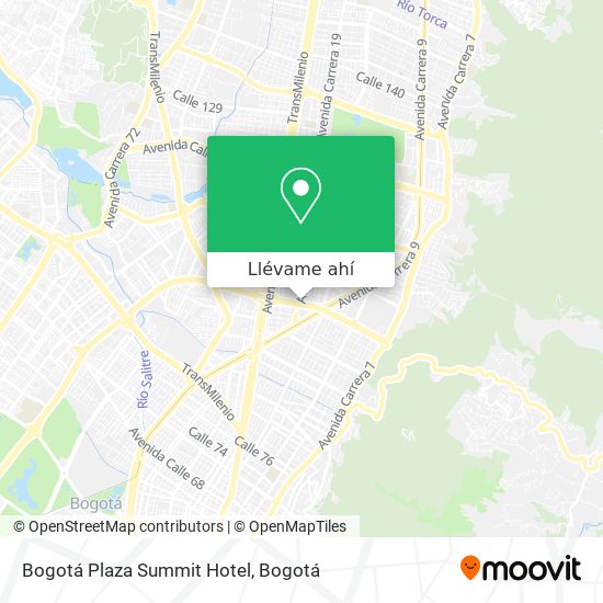 Mapa de Bogotá Plaza Summit Hotel