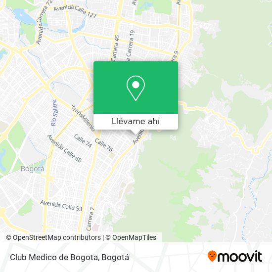 Mapa de Club Medico de Bogota