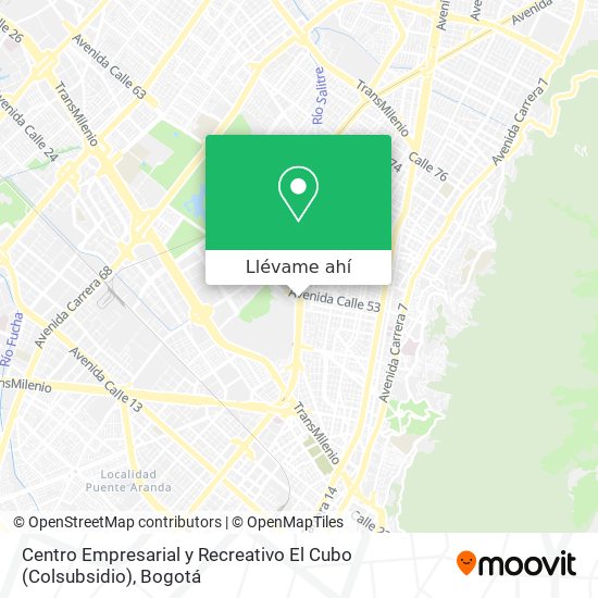 Mapa de Centro Empresarial y Recreativo El Cubo (Colsubsidio)
