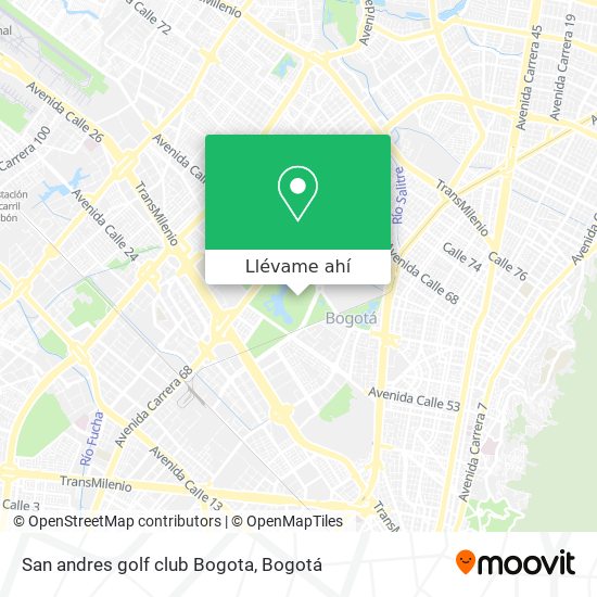 Mapa de San andres golf club Bogota