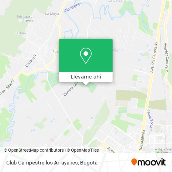 Mapa de Club Campestre los Arrayanes