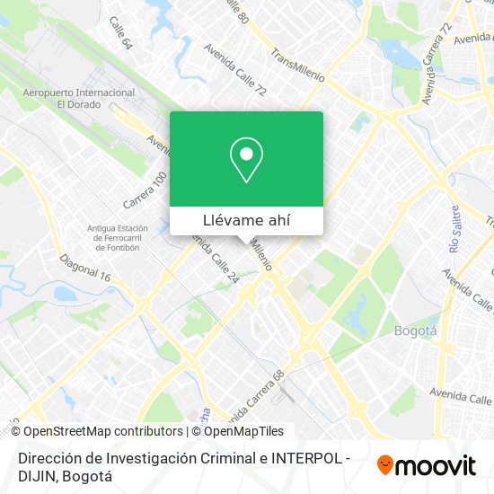 Mapa de Dirección de Investigación Criminal e INTERPOL - DIJIN