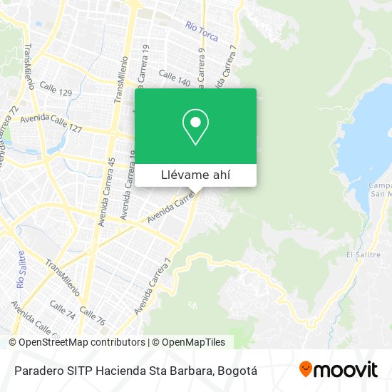 Mapa de Paradero SITP Hacienda Sta Barbara