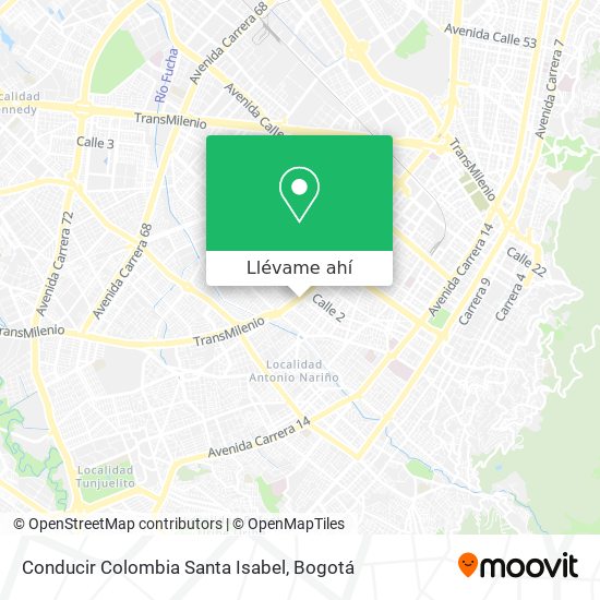 Mapa de Conducir Colombia Santa Isabel