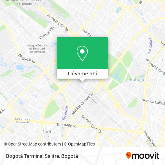 Mapa de Bogotá Terminal Salitre