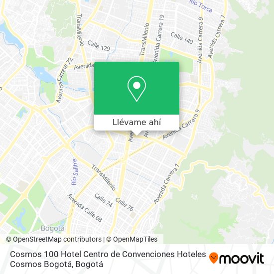 Mapa de Cosmos 100 Hotel Centro de Convenciones Hoteles Cosmos Bogotá