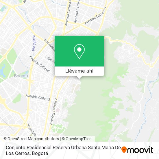 Mapa de Conjunto Residencial Reserva Urbana Santa María De Los Cerros