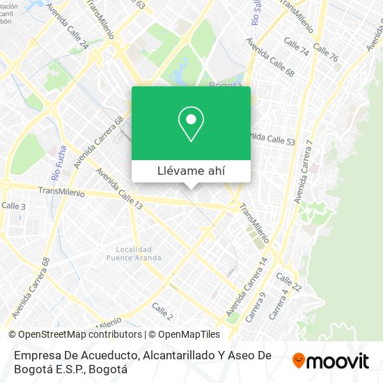 Mapa de Empresa De Acueducto, Alcantarillado Y Aseo De Bogotá E.S.P.