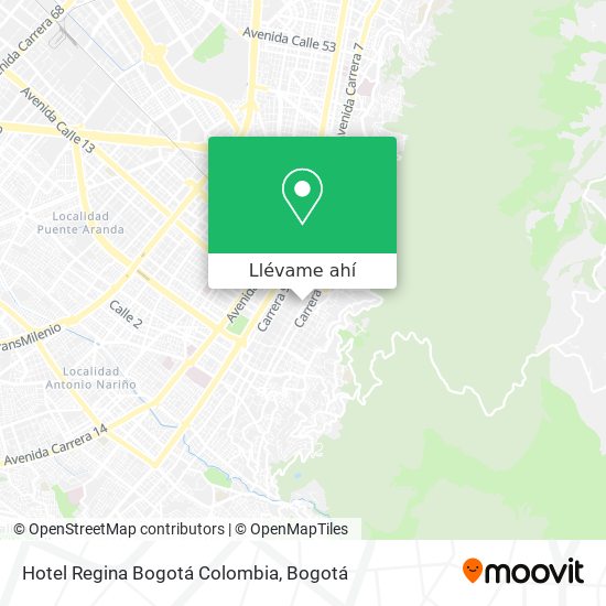 Mapa de Hotel Regina Bogotá Colombia