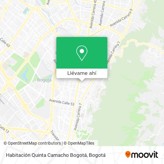Mapa de Habitación Quinta Camacho Bogotá