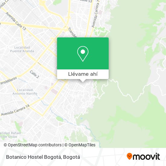 Mapa de Botanico Hostel Bogotá