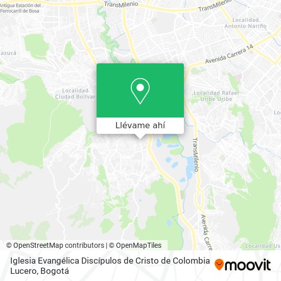 Mapa de Iglesia Evangélica Discípulos de Cristo de Colombia Lucero