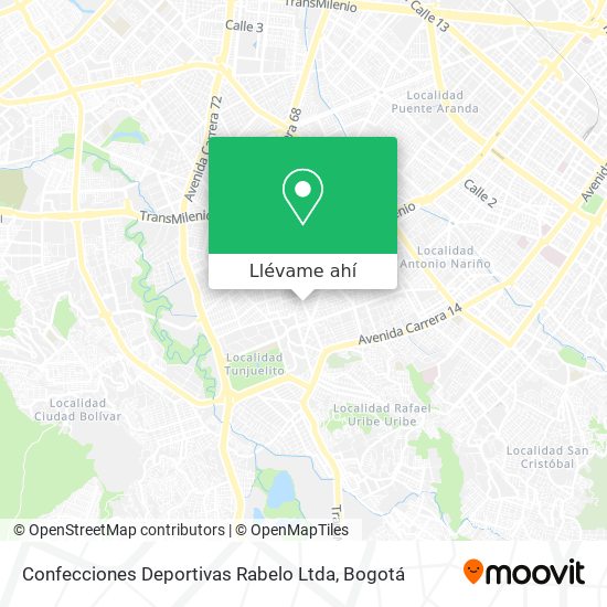 Mapa de Confecciones Deportivas Rabelo Ltda