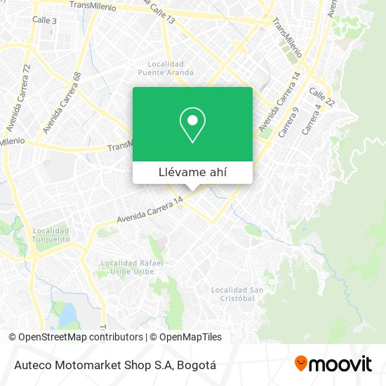 Mapa de Auteco Motomarket Shop S.A