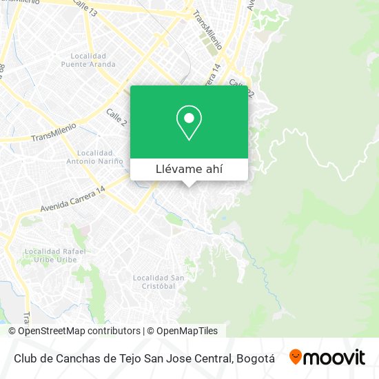 Mapa de Club de Canchas de Tejo San Jose Central