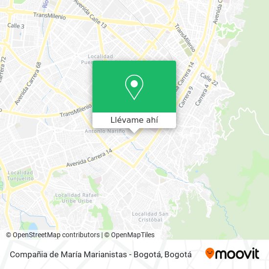 Mapa de Compañia de María Marianistas - Bogotá