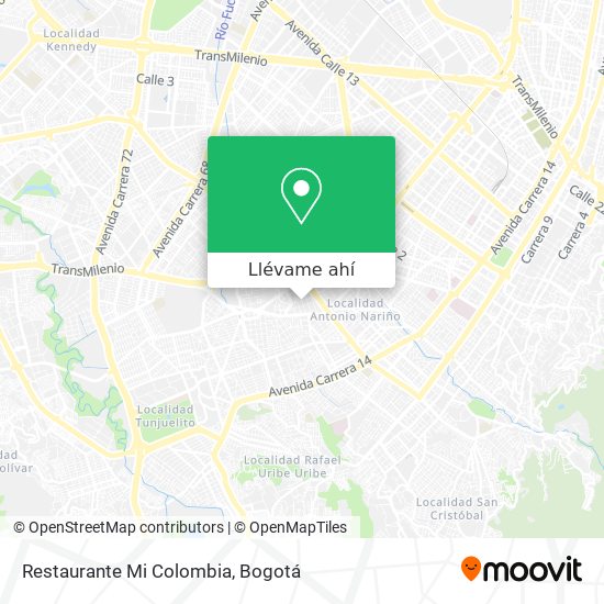 Mapa de Restaurante Mi Colombia