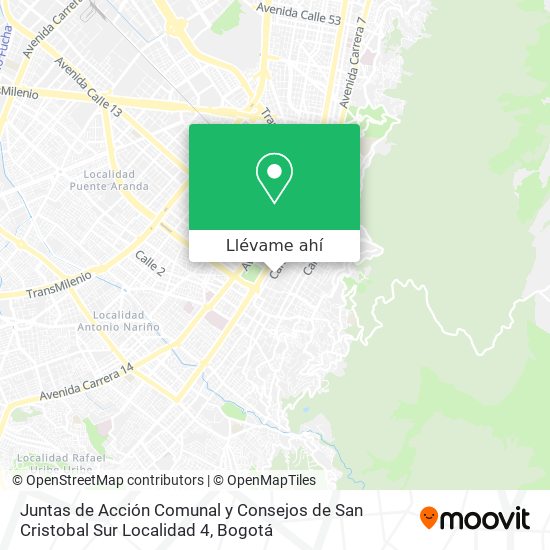 Mapa de Juntas de Acción Comunal y Consejos de San Cristobal Sur Localidad 4