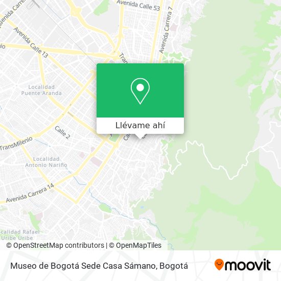 Mapa de Museo de Bogotá Sede Casa Sámano
