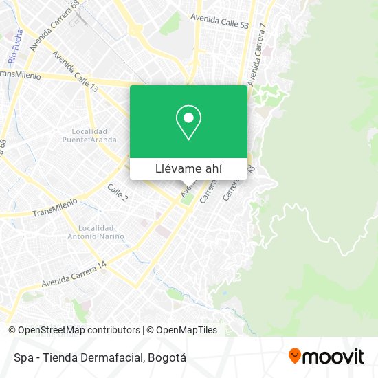 Mapa de Spa - Tienda Dermafacial