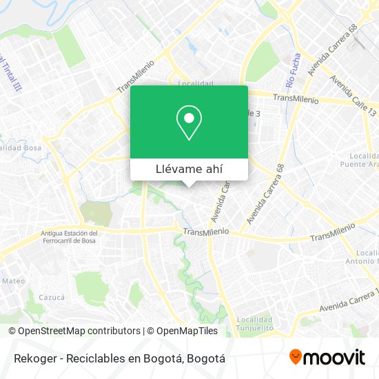 Mapa de Rekoger - Reciclables en Bogotá