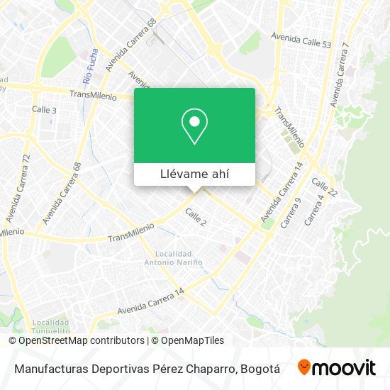 Mapa de Manufacturas Deportivas Pérez Chaparro