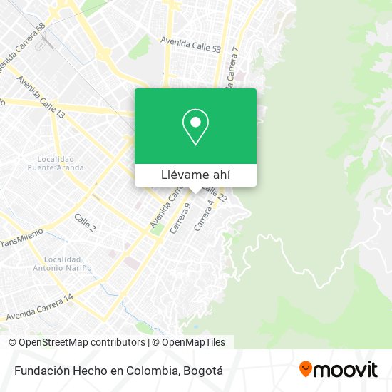 Mapa de Fundación Hecho en Colombia