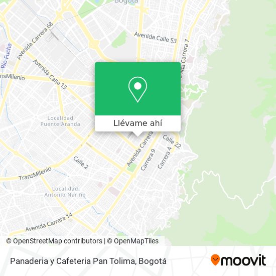 Mapa de Panaderia y Cafeteria Pan Tolima