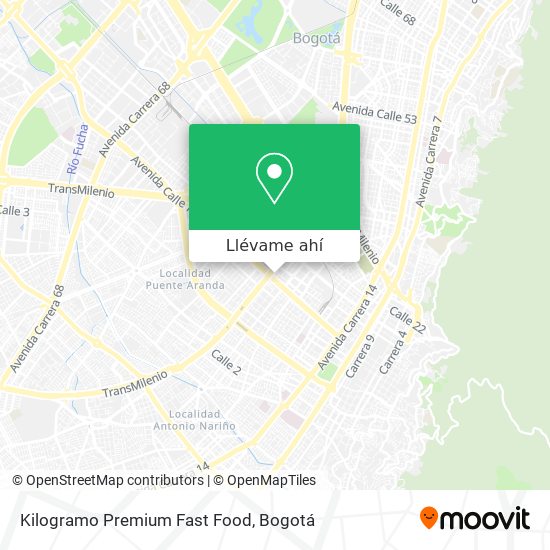 Mapa de Kilogramo Premium Fast Food