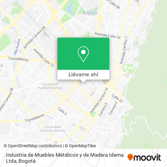 Mapa de Industria de Muebles Metálicos y de Madera Idema Ltda