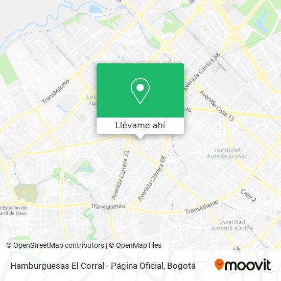 Mapa de Hamburguesas El Corral - Página Oficial