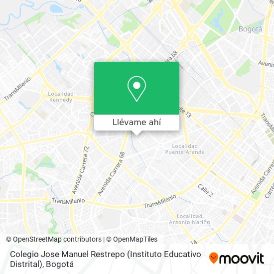 Mapa de Colegio Jose Manuel Restrepo (Instituto Educativo Distrital)