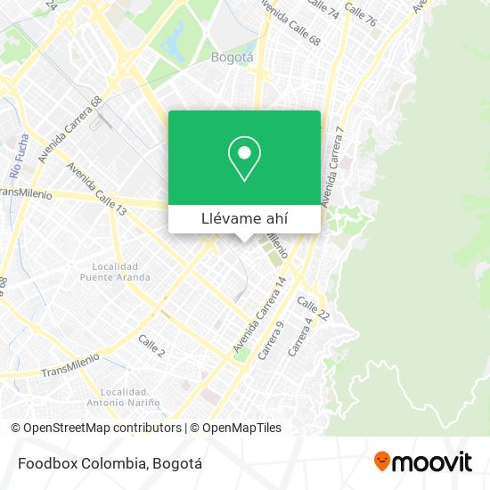 Mapa de Foodbox Colombia