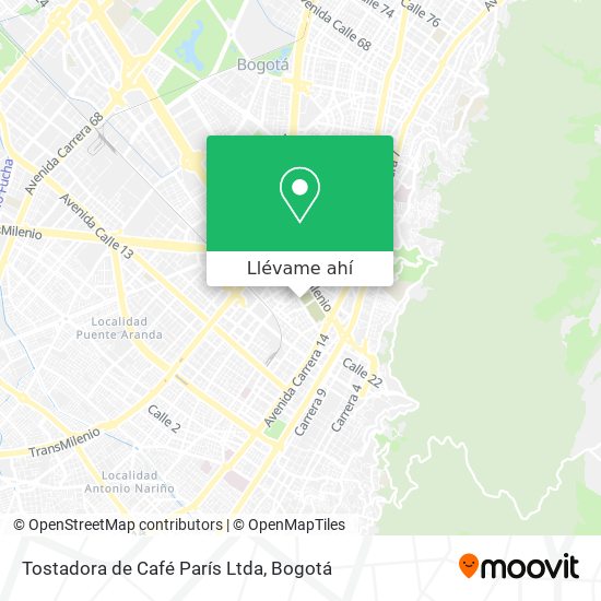 Mapa de Tostadora de Café París Ltda