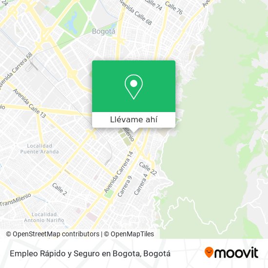 Mapa de Empleo Rápido y Seguro en Bogota