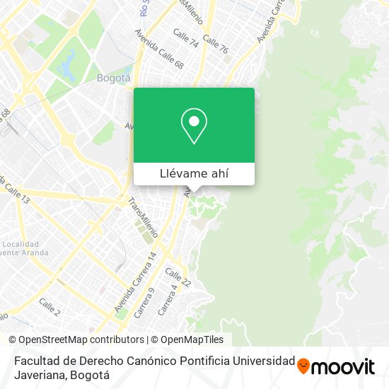 Mapa de Facultad de Derecho Canónico Pontificia Universidad Javeriana
