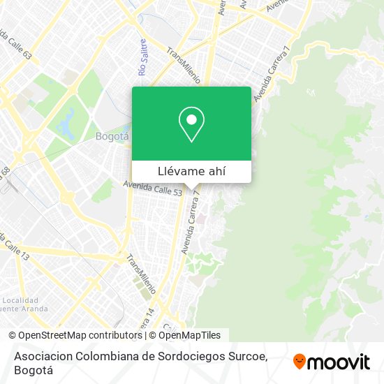 Mapa de Asociacion Colombiana de Sordociegos Surcoe