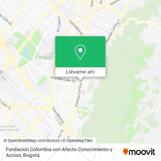 Mapa de Fundacion Colombia con Afecto Conocimiento y Accion