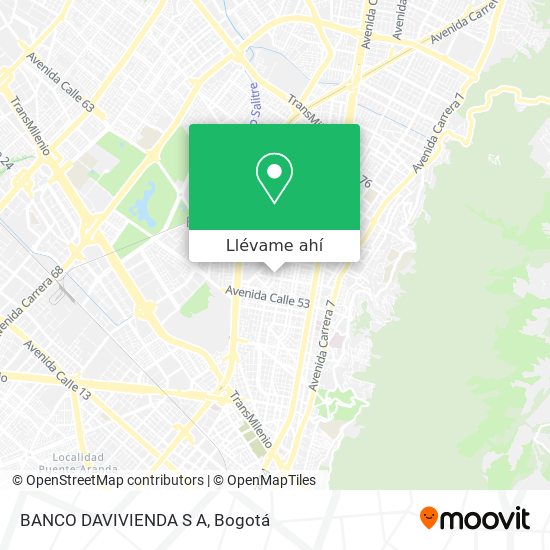 Mapa de BANCO DAVIVIENDA S A