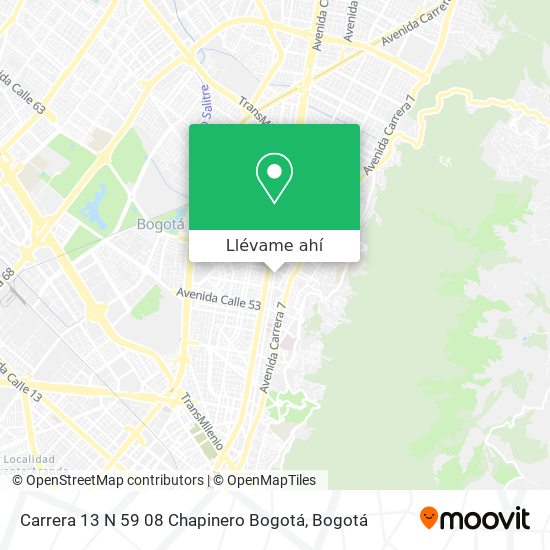 Mapa de Carrera 13 N 59 08 Chapinero Bogotá