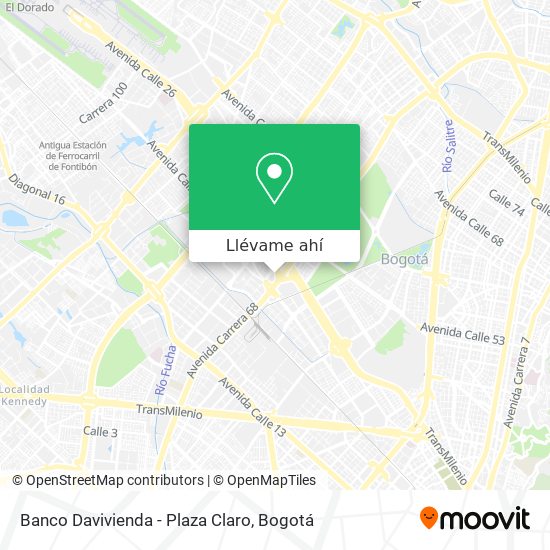 Mapa de Banco Davivienda - Plaza Claro