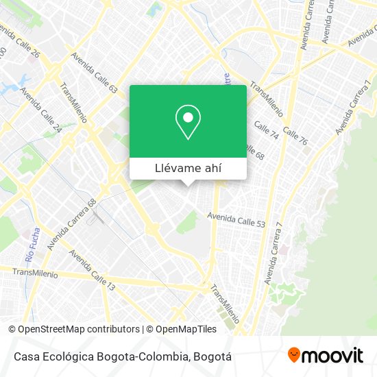 Mapa de Casa Ecológica Bogota-Colombia