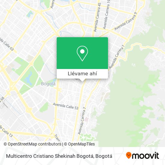 Mapa de Multicentro Cristiano Shekinah Bogotá